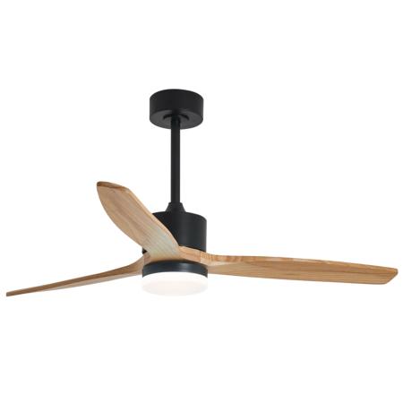 Ventilador de techo ALEMAR Madeira Negro/Madera clara Luz LED Ø132 cm