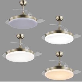 Ventilador retractil ALEMAR Malta Cuero Luz LED Ø50-107 cm