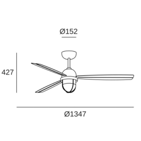 Ventilador MARINER Niquel - Forlight. Luz LED Ø135cm