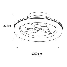 Ventilador de techo ALEMAR Ramses Blanco/Transparente Luz LED Ø50 cm