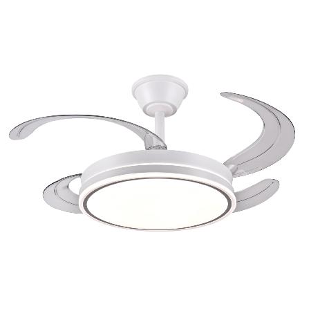 Ventilador retractil Stella S P&B Blanco - Motor DC. luz LED. 40-92cmØ.