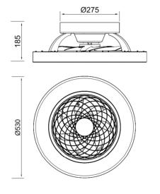 Ventilador MINI TIBET Blanco - Mantra. Luz LED Ø53cm