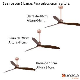 Ventilador Just Fan FARO - Cobre. Motor DC. 128cm.Ø