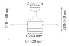 Ventilador TRIUMPH SULION - 132cm Ø.