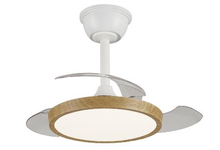 Ventilador Retractil Melody-XS Blanco madera P&B - Motor DC. 30-68cmØ.