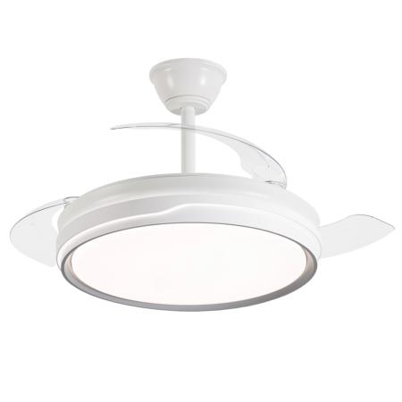 Ventilador retractil ALEMAR Lima Blanco filo negro Luz LED Ø50-106 cm