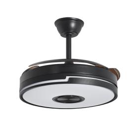 Ventilador Musical ALEMAR Auron Negro Luz LED Ø50-107 cm
