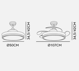 Ventilador Bayomo Negro Fabrilamp - 4 aspas Ø50-107cm