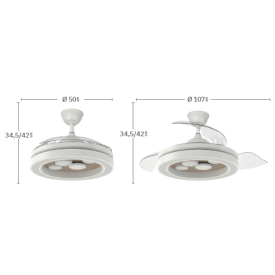 Ventilador Cupido Fabrilamp Negro - Motor DC Ø50-107cm