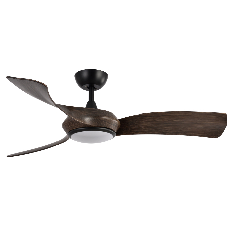 Ventilador Cerdeña Negro Roble Fabrilamp - Motor DC Ø132cm