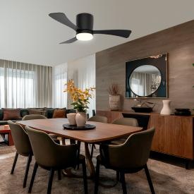 Ventilador de techo ALEMAR Kent Negro Luz LED Ø107 cm