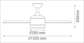 Ventilador MARCONY SULION - luz LED 132cm Ø.