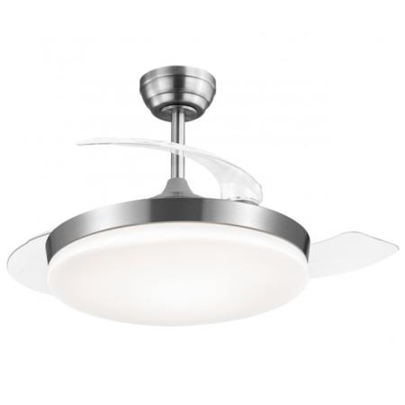 Ventilador retractil ALEMAR Malta Mini Niquel Luz LED Ø40-91 cm