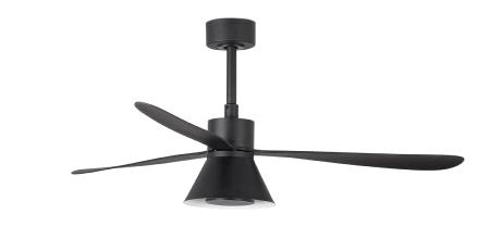 Ventilador AMELIA L CONE Negro FARO - Motor DC - Luz Led Ø132cm