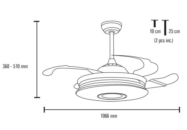 medidas ventilador maestro mimax