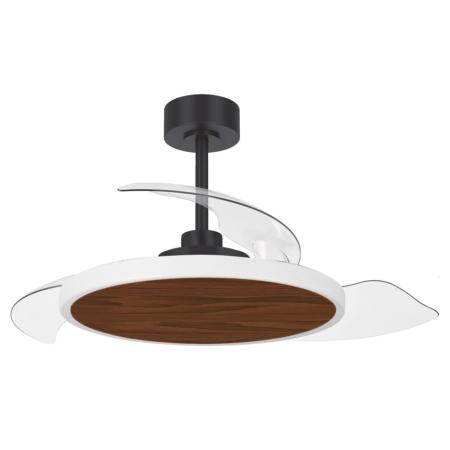 Ventilador retractil Zioneled Platon negro madera luz LED 107 cm