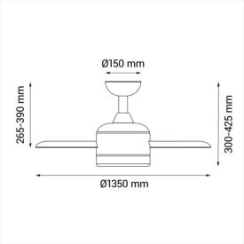 Ventilador de exterior Tonda blanco SULION - Motor DC. 135cm Ø.