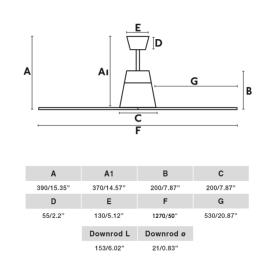 Ventilador TYPHOON FARO Blanco Madera sin luz - IP44 Ø127cm.