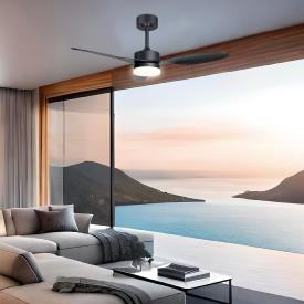 Ventilador de techo ALEMAR Valcano Negro Luz LED Ø107 cm