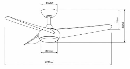 medidas de ventilador Lighted Tamesis