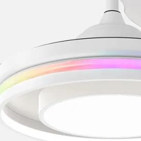 Ventilador Pitufo RGB Fabrilamp Blanco - Motor DC Ø107cm