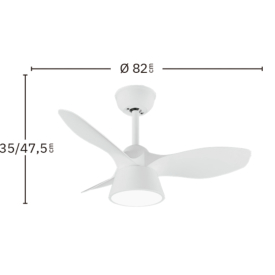 Ventilador Cubico Blanco Fabrilamp - Motor DC Ø82cm