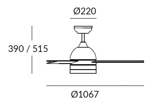 medidas ventilador inca forlight