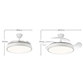 Ventilador ESCORPION Fabrilamp Blanco - Motor DC Ø50-107cm