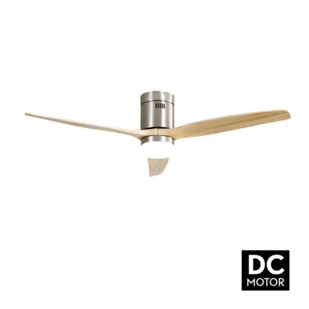 Ventilador Aguilon LED Niquel Fabrilamp - Motor DC Ø132cm