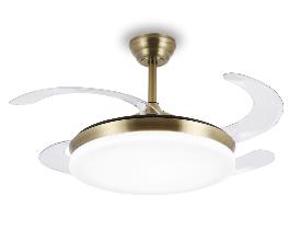 Ventilador retractil Isabella-L Cuero P&B - Motor DC. 50-108cmØ.