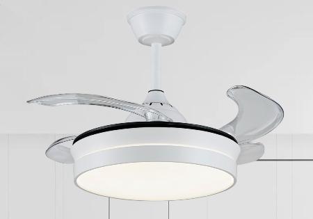 Ventilador retractil Mina-S Blanco P&B - Motor DC. 40-92cmØ.