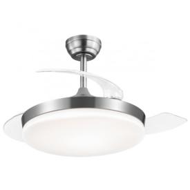 Ventilador retractil ALEMAR Malta Mini Niquel Luz LED Ø40-91 cm