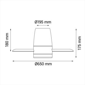 Ventilador Monty SULION - Motor DC. 65cm Ø. Luz LED