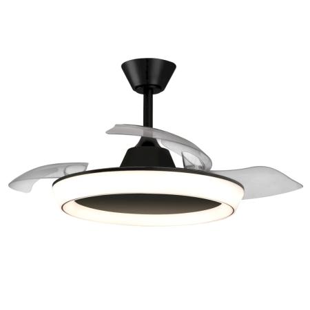 Ventilador retractil Zioneled Magno negro luz LED 50-107 cm