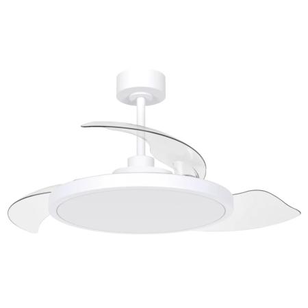 Ventilador retractil Zioneled Platon blanco luz LED 107 cm