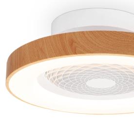 Ventilador MINI TIBET Blanco/Madera - Mantra. Luz LED Ø53cm