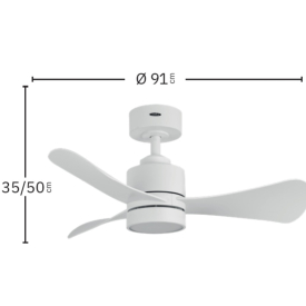 Ventilador Zepelin Cuero Fabrilamp - Motor DC Ø91cm