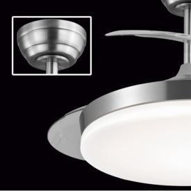 Ventilador retractil ALEMAR Malta Niquel Luz LED Ø50-107 cm