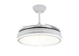 Ventilador retractil Ambra-XXL P&B Blanco - Motor DC. luz LED. 60-135cmØ.