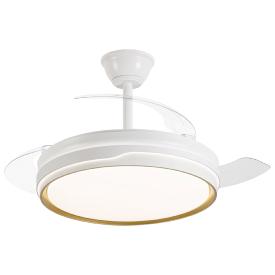 Ventilador retractil ALEMAR Lima Blanco filo oro Luz LED Ø50-106 cm