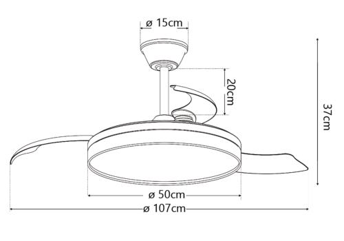 medidas de ventilador Auron ALEMAR Ref 16019