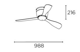 Ventilador Bora Leds-c4 - Motor DC y luz LED. 99cm. Ø.