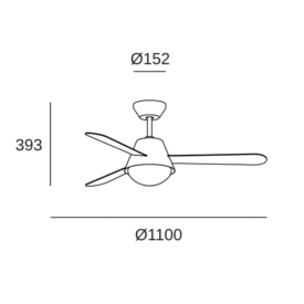 Ventilador BURAN - Forlight. Luz LED Ø110cm