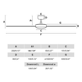 Ventilador CRUISER L FARO Blanco - Sin luz Ø132cm