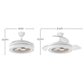 Ventilador Cupido Fabrilamp Blanco - Motor DC Ø107cm