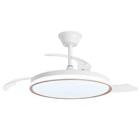 Ventilador retractil ALEMAR Dublin Blanco Madera Luz LED Ø50-107 cm