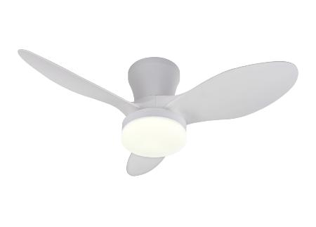 Ventilador Emily S Blanco especial techos bajos - Motor DC. Luz LED. 80cmØ.