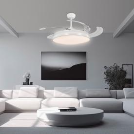 Ventilador retractil ALEMAR Henry Blanco Luz LED Ø60-132 cm