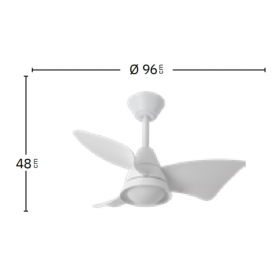 Ventilador Jaguar Negro Roble Fabrilamp - Motor DC. 96cm Ø. Luz LED