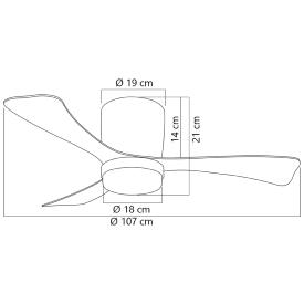Ventilador de techo ALEMAR Kent Negro Luz LED Ø107 cm
